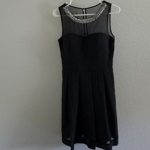 Guess Sheer Mesh and Crystal Collar Dress